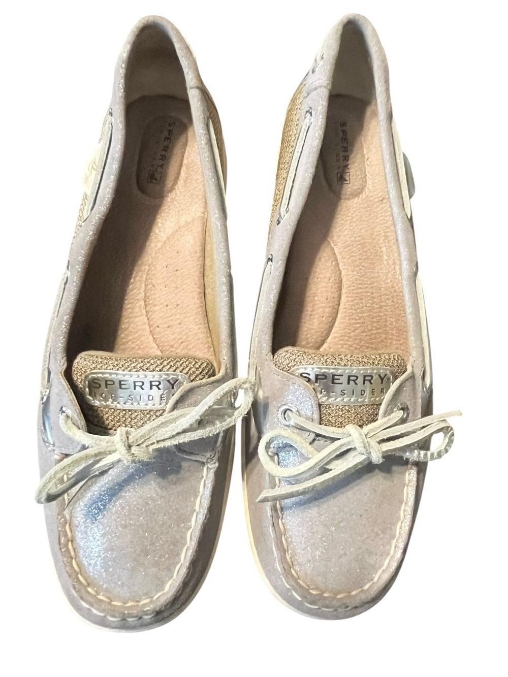 Sperry Women's Light Gray Suede Moccasin Boat Shoes Excellent Condition